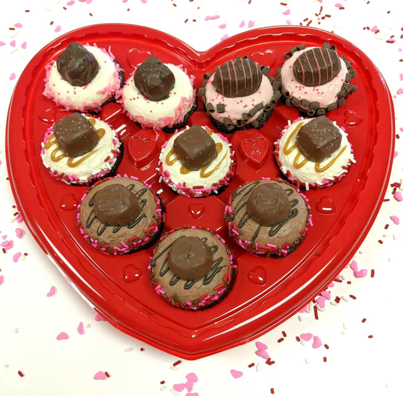 Valentine's Day Heart Box - Cupcakes and Chocolates